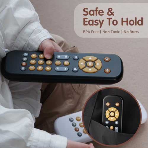 Nueplay Realistic Remote Toy for Toddlers – Lights, Music & Trilingual Number Learning (Ages 1-3, Black)
