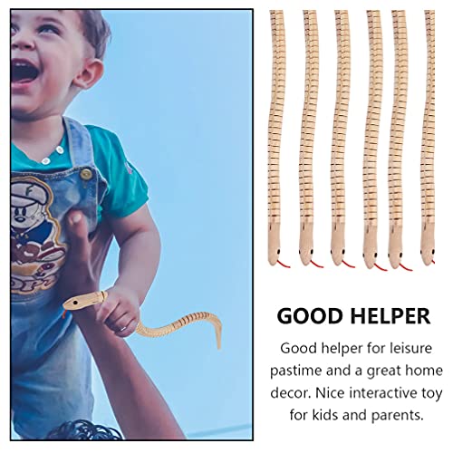 NUOBESTY Unfinished Wooden Wiggly Snakes – 6-Pack Jointed Snake Craft Kit for Painting, 11.8-Inch Flexible Wood Toys for DIY Art Projects and Party Favors