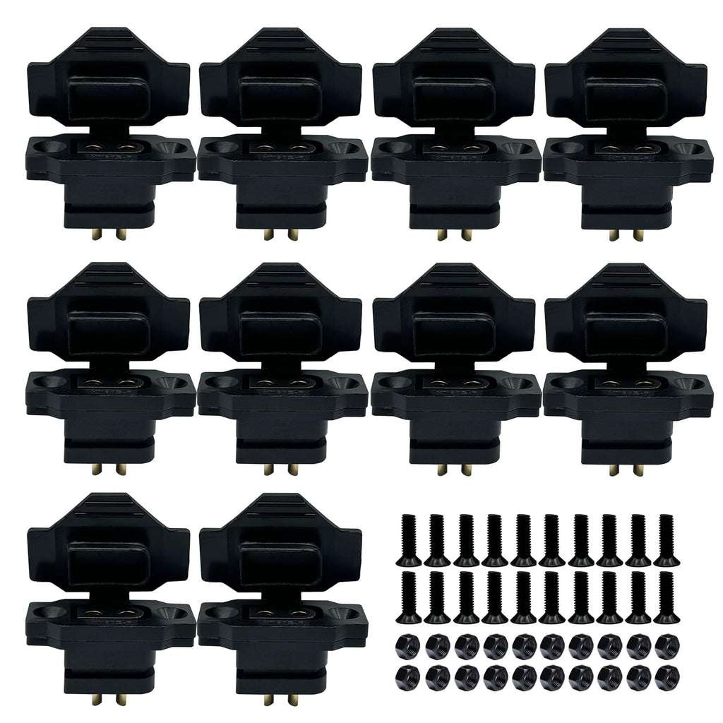 Nuofany 10-Pack XT60E-F Female Connectors with Dust Caps and Screws for RC Drones and Aircraft