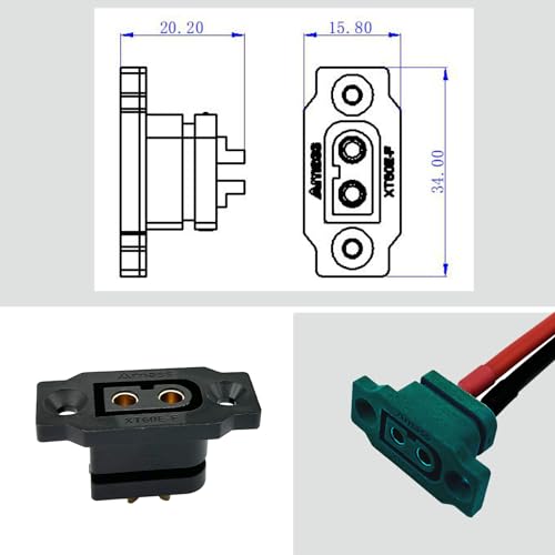Nuofany 10-Pack XT60E-F Female Connectors with Dust Caps and Screws for RC Drones and Aircraft