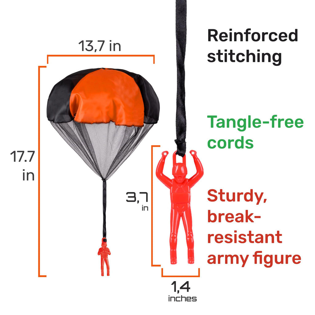 nutty toys Parachute Men for Kids – Tangle-Free Outdoor Flying Toy, 3-12 Years