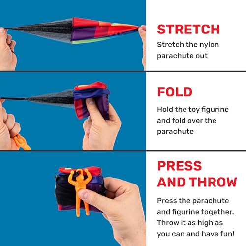 nutty toys Parachute Men – Tangle-Free Flying Toy for Kids Ages 3-12, Outdoor & Indoor Play