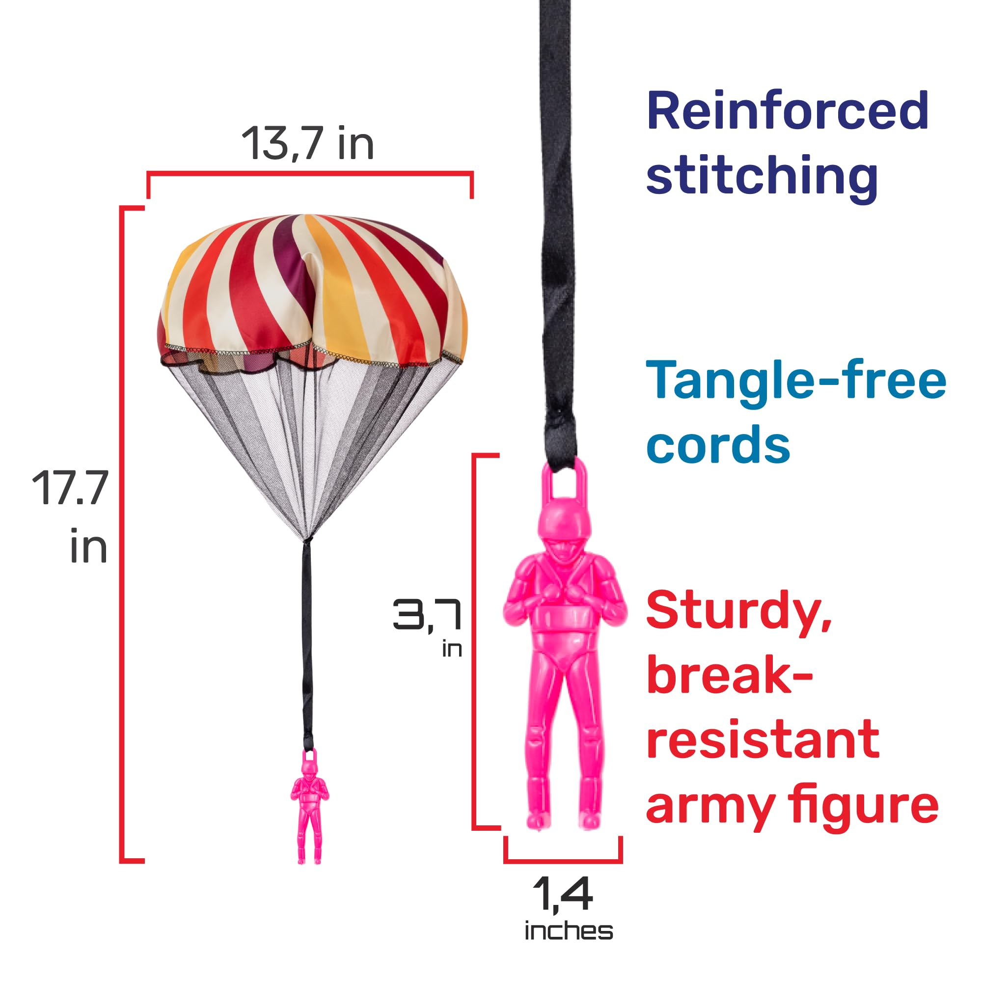 nutty toys Parachute Men – Tangle-Free Flying Toy for Kids Ages 3-12, Outdoor & Indoor Play
