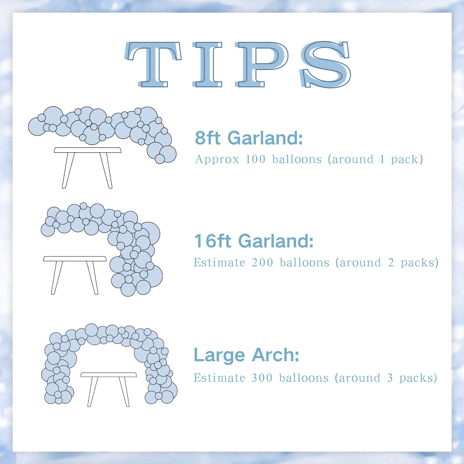 NUTTYBASH 103-Piece Blue and Silver Balloon Arch Kit for Parties and Events