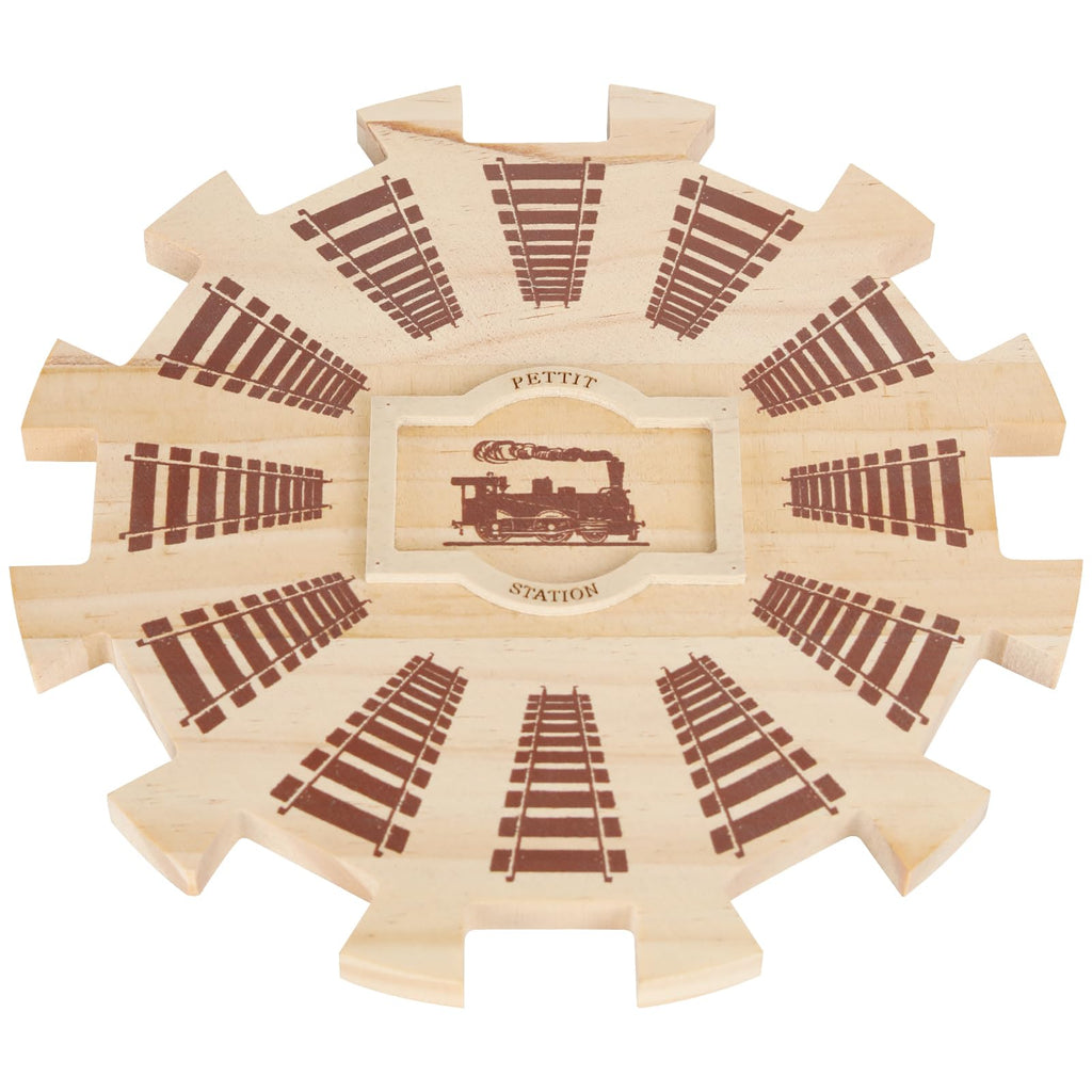 NVAAV Mexican Train Dominoes Wooden Hub - Pine, Felted Bottom, for 12 Players