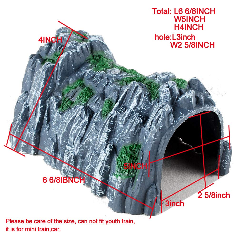 NWFashion 1:160 Scale N Gauge Plastic Rockery Tunnel for Mini Train Layouts