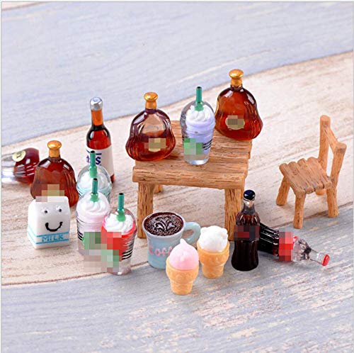 NWFashion 26-Piece Miniature Food & Drink Set – Hand-Painted Resin Dollhouse Decor