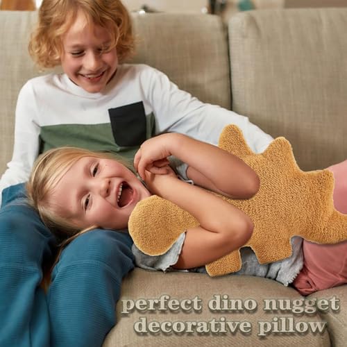 NXCHIZS Dino Nugget Pillow Plush - Funny Chicken Nugget Plushie for Kids Room Decor and Birthday Gifts