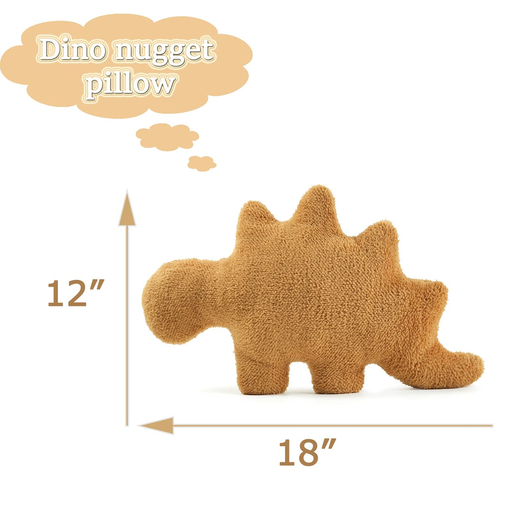 NXCHIZS Dino Nugget Pillow Plush - Funny Chicken Nugget Plushie for Kids Room Decor and Birthday Gifts