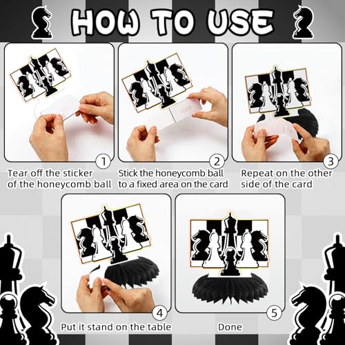 Obussgar Chess Birthday Party Decoration Set – 41 Pieces Including Banner, Balloons, Cake Toppers & More