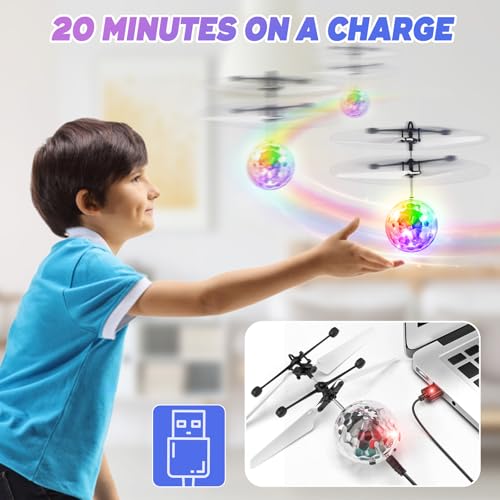 Ocditikl Flying Orb Ball – Hand-Controlled, Rechargeable, with LED Lights, for Kids Ages 6+