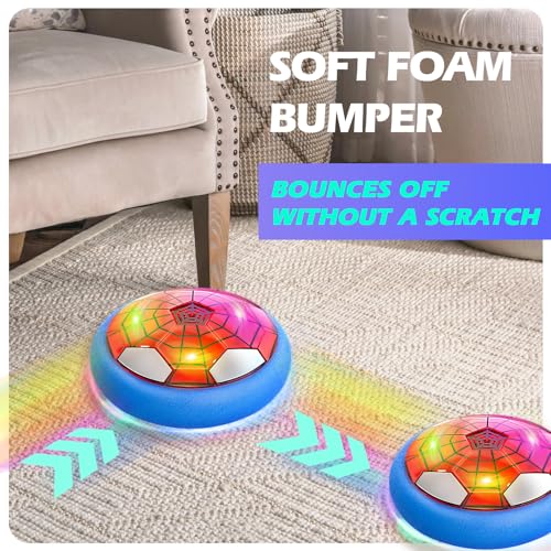 Ocditikl Hover Soccer Ball with LED Lights & Foam Bumper – Air Floating Soccer Toy for Kids Ages 5-12