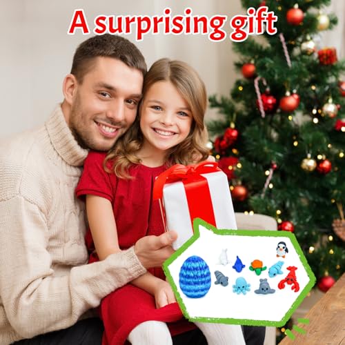 Ocean Animals Egg Surprise Toy Set – 3D Printed Articulated Mini Marine Creatures Gift for Kids