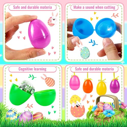 OCTERIC 120-Pack 2.3" Fillable Plastic Easter Eggs in 7 Colors for Egg Hunts, Party Favors, and Classroom Prizes