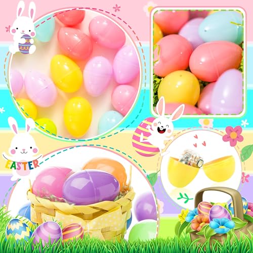 OCTERIC 120-Pack Fillable Plastic Easter Eggs - Pastel, 2.3", Bulk for Hunt, Basket, Party, Classroom