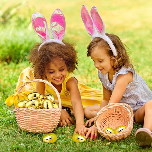 OCTERIC 36-Pack Shiny Golden Plastic Easter Eggs (2.3 inch) – Fillable Empty Eggs for Hunts, Baskets, and Party Favors