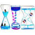 OCTTN 3-Pack Sensory Liquid Motion Bubbler Timers – Hourglass Desk Decor in Blue, Green, and Pink