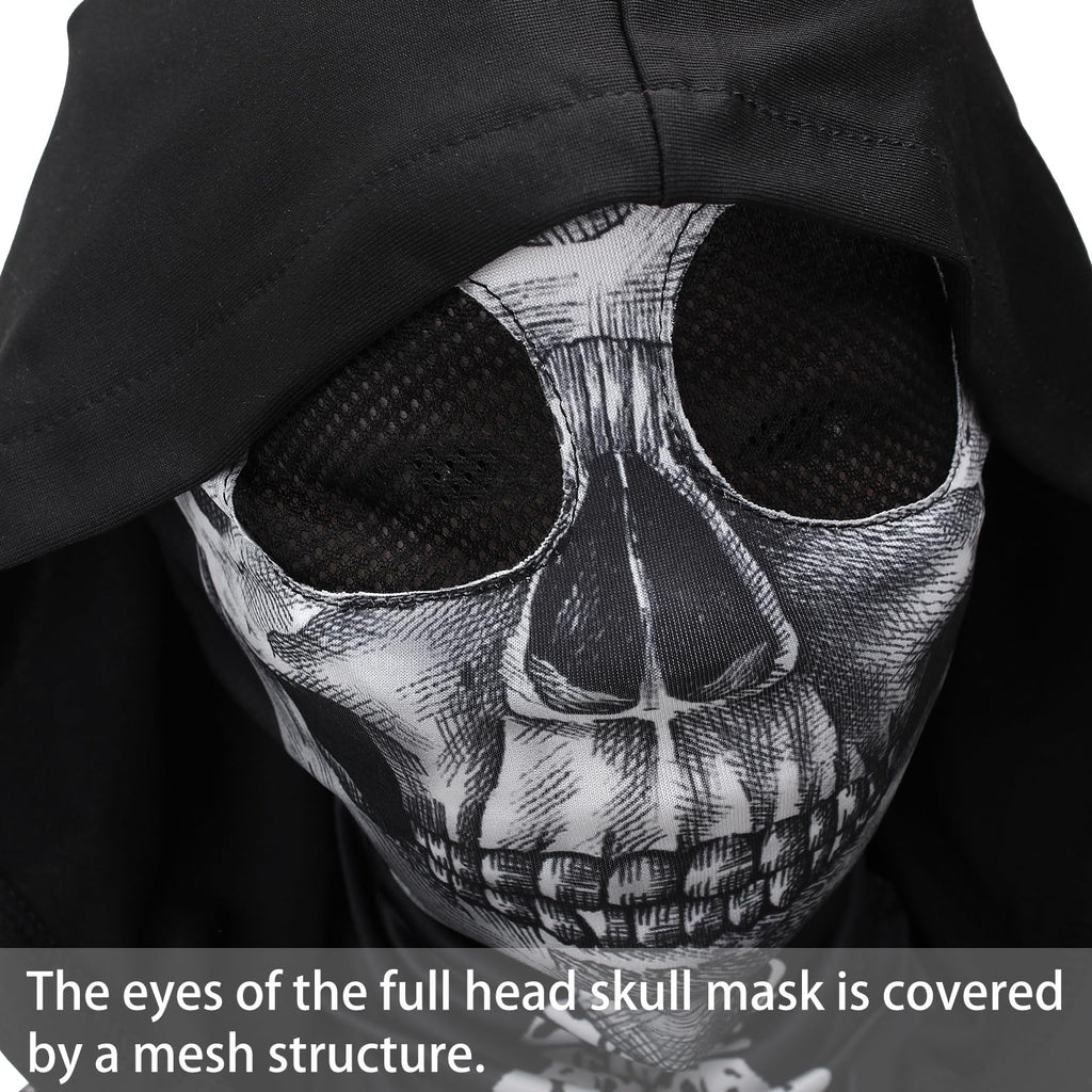 ODESABO Kids Skeleton Costume – Hooded Jumpsuit with Mask for Halloween