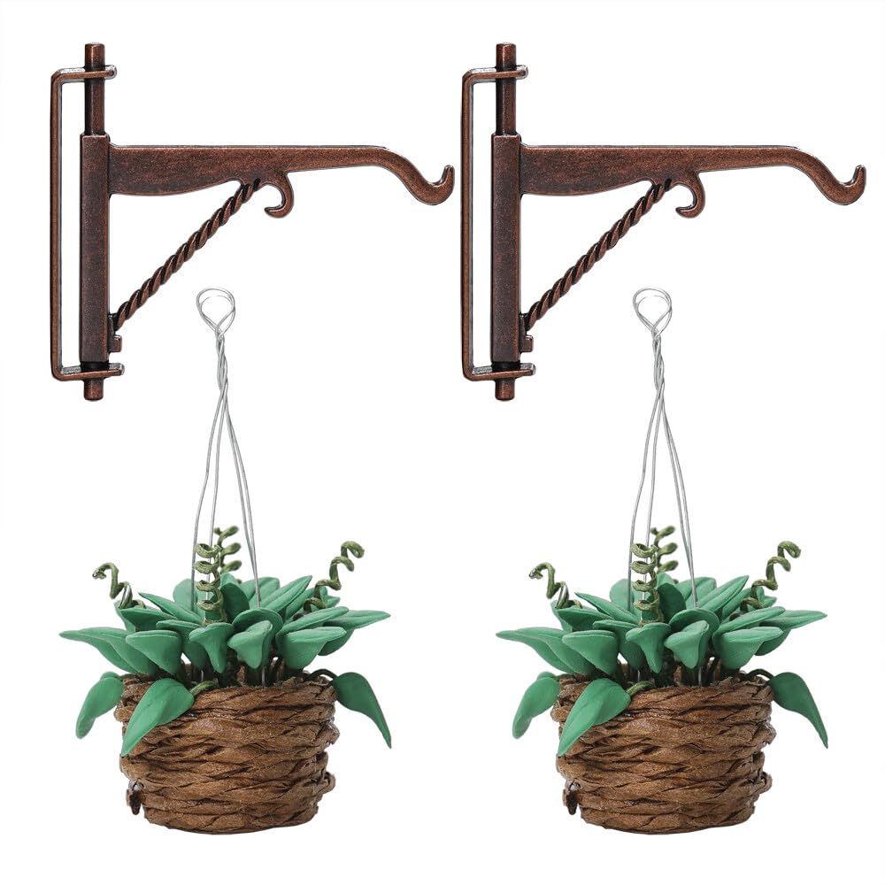 Odoria 1/12 Miniature Hanging Plants with Hooks – 2 Pairs for Dollhouse Decor