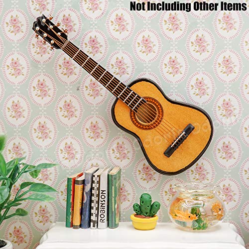 Odoria 1/12 Scale Miniature Guitar with Carrying Case for Dollhouse Décor