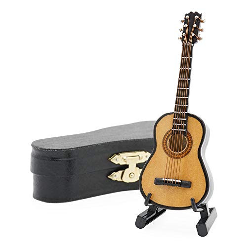 Odoria 1/12 Scale Miniature Guitar with Carrying Case for Dollhouse Décor