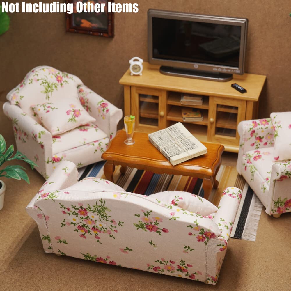 Odoria Pink Miniature Couch Sofa for 1/12 Scale Dollhouse Furniture