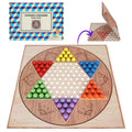Offelec Classic Chinese Checkers Set – 13.5-Inch Foldable Board with 60 Acrylic Marbles for 2-6 Players, Family Game Night & Travel