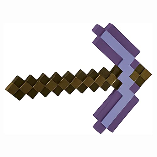 Official Minecraft Enchanted Purple Pickaxe Costume Prop for Kids, 20.25 Inches