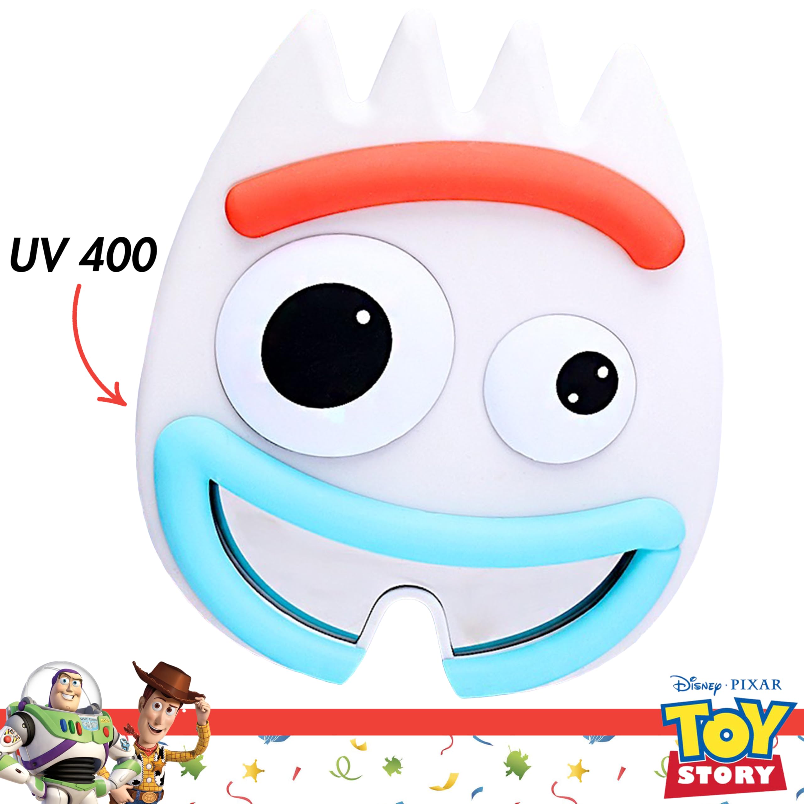 Official Sun-Staches Disney Toy Story Sunglasses – Woody, Buzz or Forky Costume Accessory