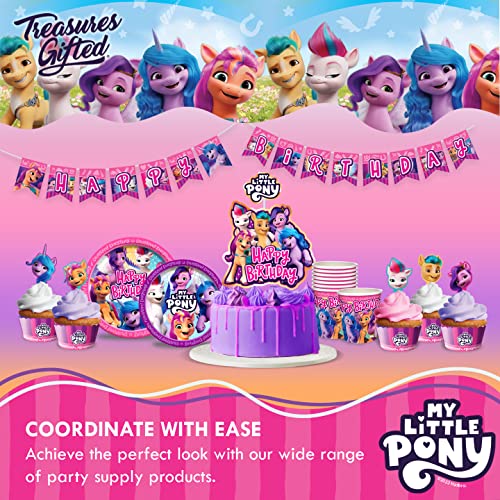 Officially Licensed My Little Pony Plastic Tablecloth 54x108 Inches - Mane 5 Characters