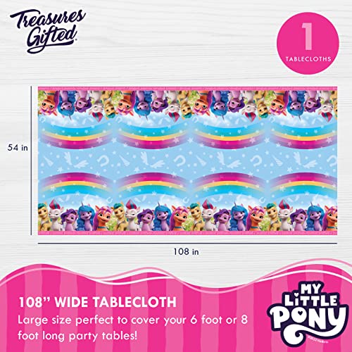 Officially Licensed My Little Pony Plastic Tablecloth 54x108 Inches - Mane 5 Characters