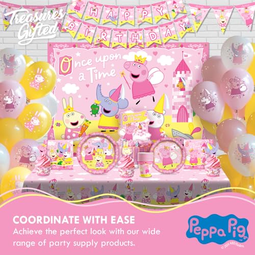 Officially Licensed Peppa Pig Tablecloth – Large Rectangular 54x108 Inch Plastic Disposable Birthday Party Decorations by Treasures Gifted