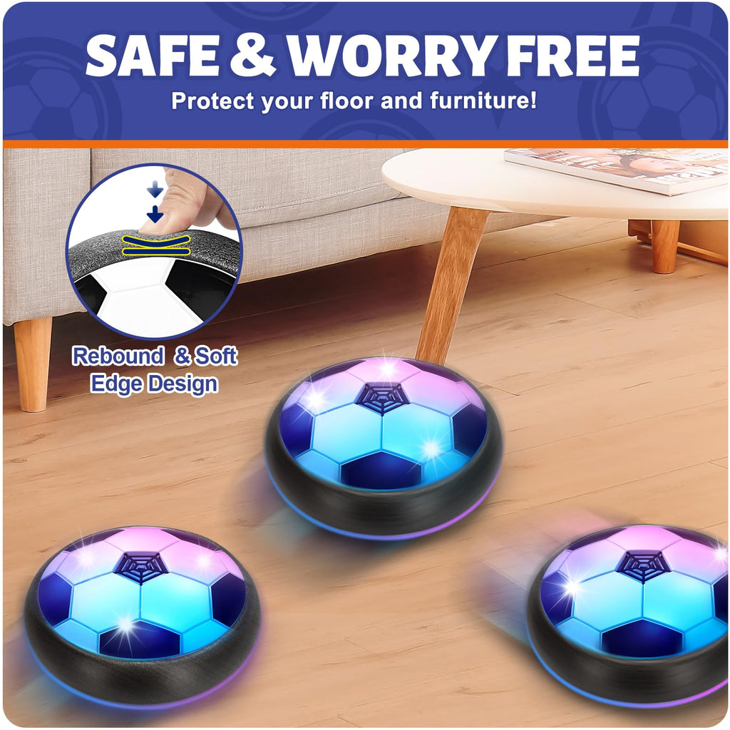 Officygnet Hover Soccer Ball with LED Lights for Kids Ages 4-12 - Indoor Air Floating Soccer Toy