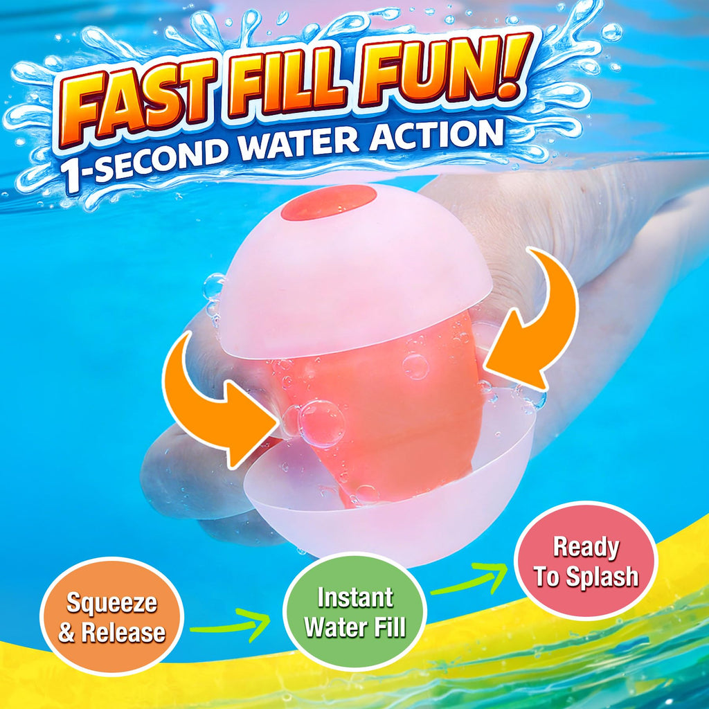 Oiqieay Self-Sealing Reusable Water Balloons – 6 Pack Soft Silicone Splash Balls for Kids Ages 3+