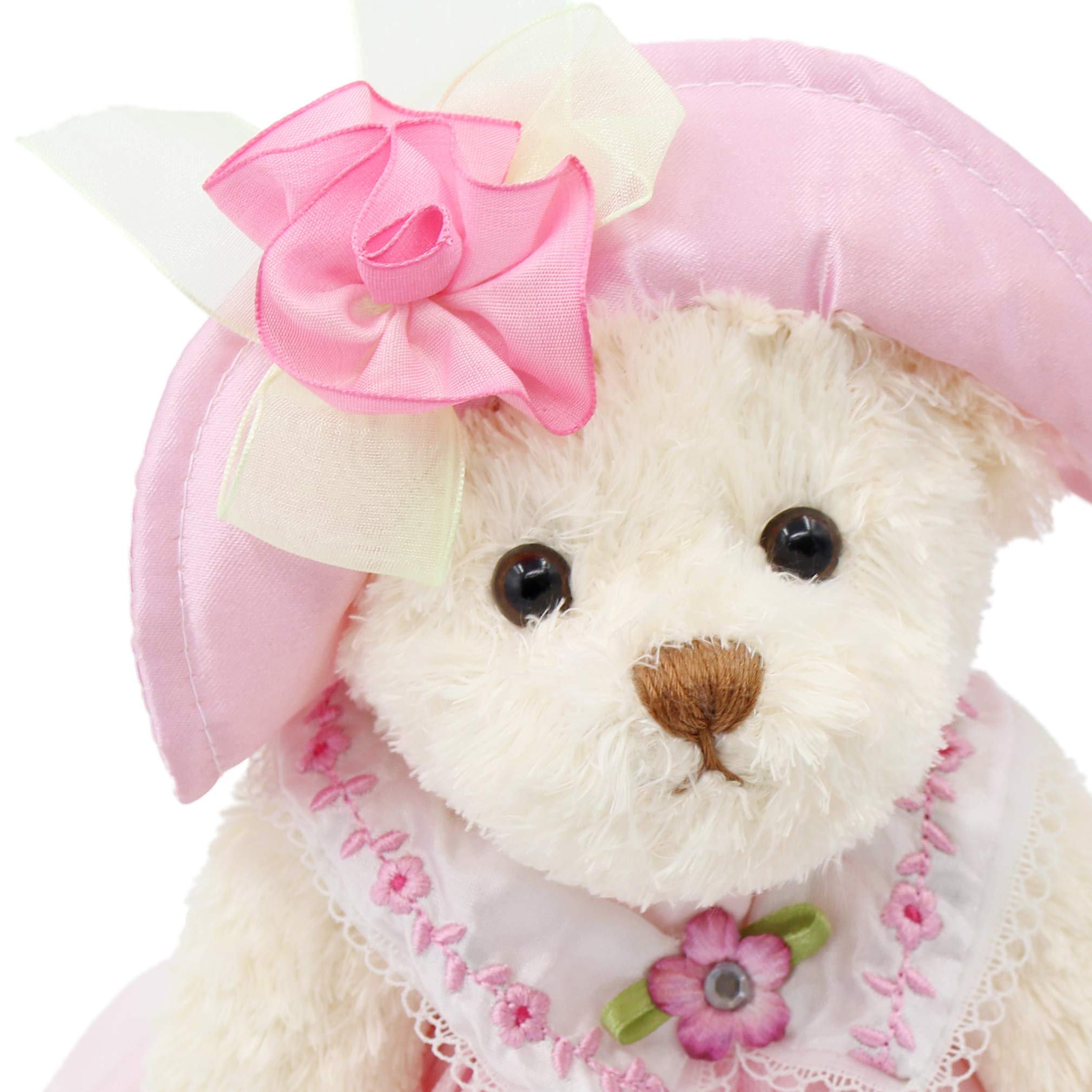 Oitscute 10 Inch Baby Teddy Bear with Pink Lace Dress and Rabbit Design – Super Soft Plush Toy for Ages 1+