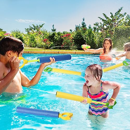 OKGD 4-Pack Water Blaster Soaker Guns – 15" Foam Water Guns for Pool, Beach & Summer Fun