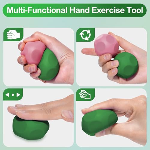 Olaivy Sensory Stress Balls – Polyhedron Silicone Fidget Toys with Steel Beads for Adults & Teens