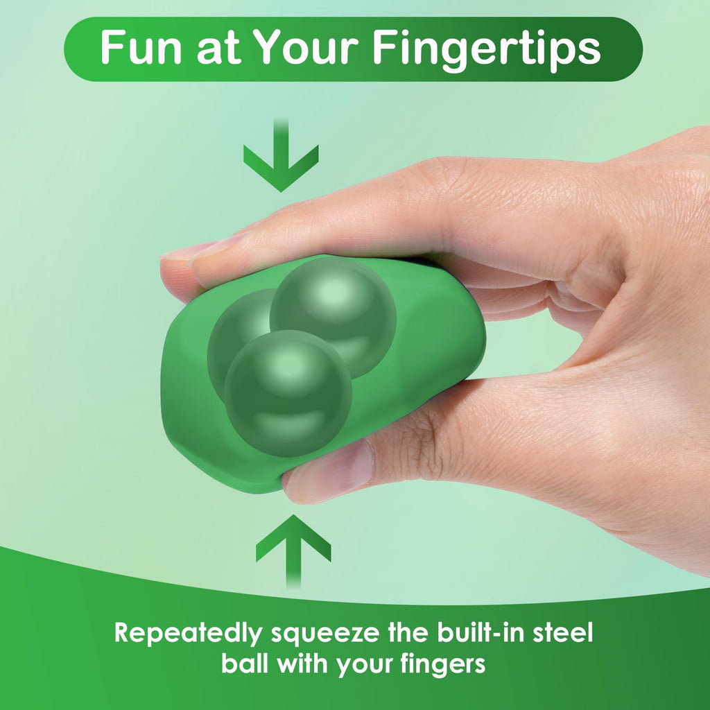 Olaivy Sensory Stress Balls – Polyhedron Silicone Fidget Toys with Steel Beads for Adults & Teens