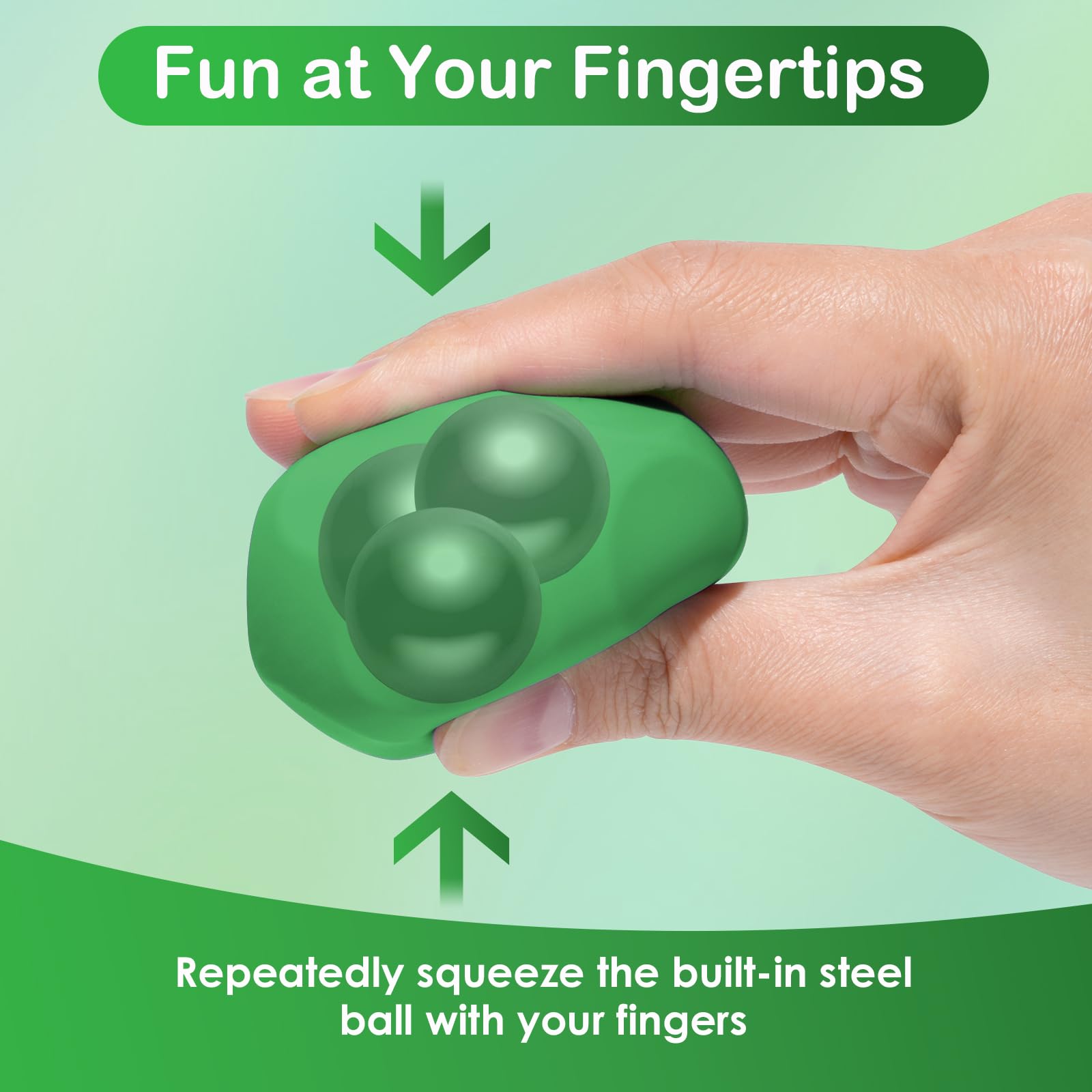 Olaivy Sensory Stress Balls – Polyhedron Silicone Fidget Toys with Steel Beads for Adults & Teens