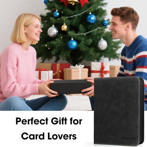 Old Canal Top Loader Binder - 4-Pocket Album Holds 112 Cards in Top Loaders, Black