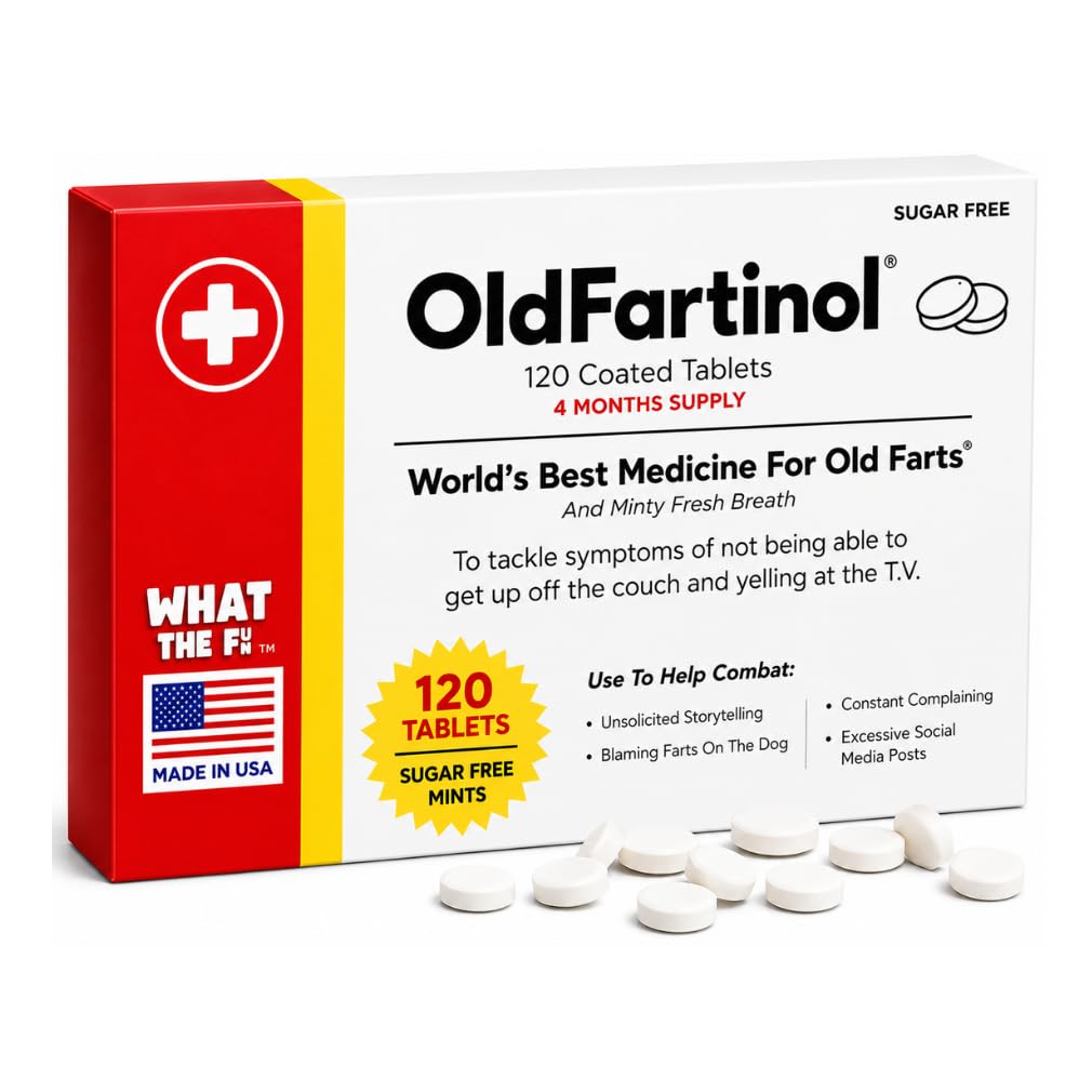 Old Fart Joke Box with 120 Sugar-Free Mints – Hilarious Birthday Gag Gift for 30th to 80th