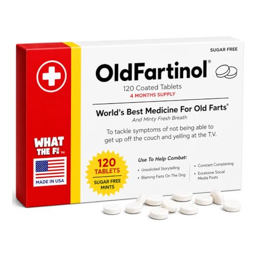 Old Fart Joke Box with 120 Sugar-Free Mints – Hilarious Birthday Gag Gift for 30th to 80th