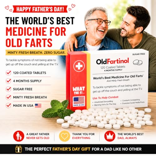 Old Fart Joke Box with 120 Sugar-Free Mints – Hilarious Birthday Gag Gift for 30th to 80th
