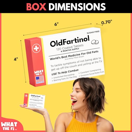 Old Fart Joke Box with 120 Sugar-Free Mints – Hilarious Birthday Gag Gift for 30th to 80th