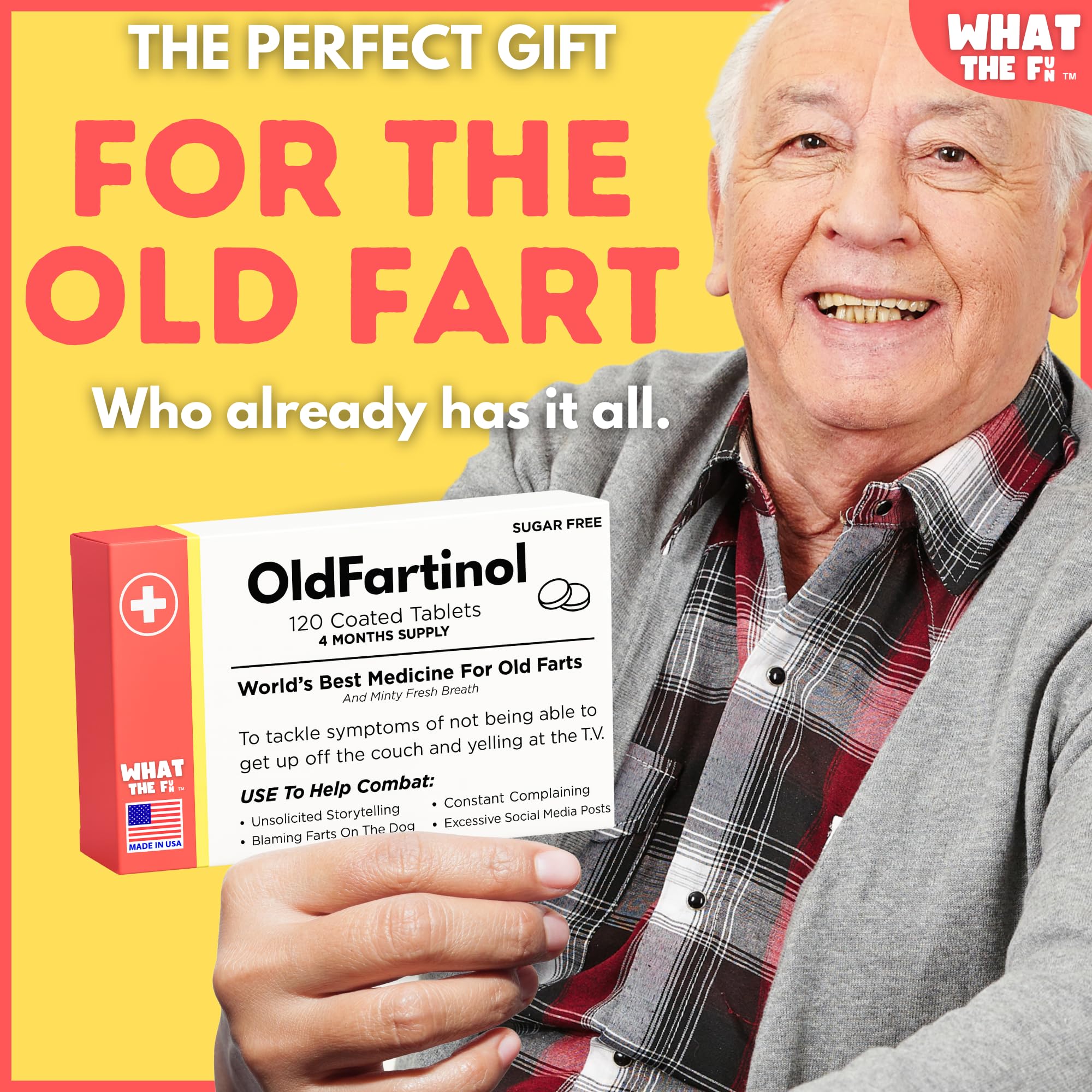 Old Fart Joke Box with 120 Sugar-Free Mints – Hilarious Birthday Gag Gift for 30th to 80th
