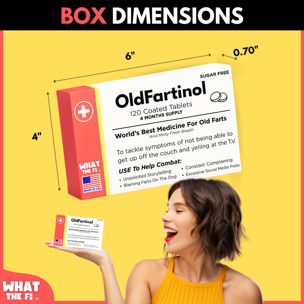 Old Fart Joke Box with 120 Sugar-Free Mints – Hilarious Birthday Gag Gift for 30th to 80th
