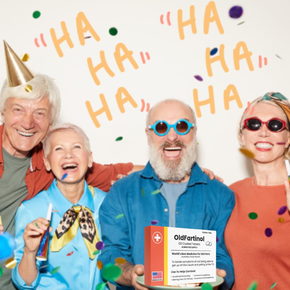 Old Fart Joke Box with 120 Sugar-Free Mints – Hilarious Birthday Gag Gift for 30th to 80th