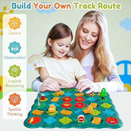 Olfrid STEM Logic Road Builder Game – 120+ Levels Maze Puzzle for Kids Ages 3-8