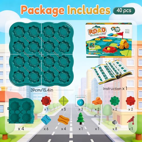 Olfrid STEM Logic Road Builder Game – 120+ Levels Maze Puzzle for Kids Ages 3-8