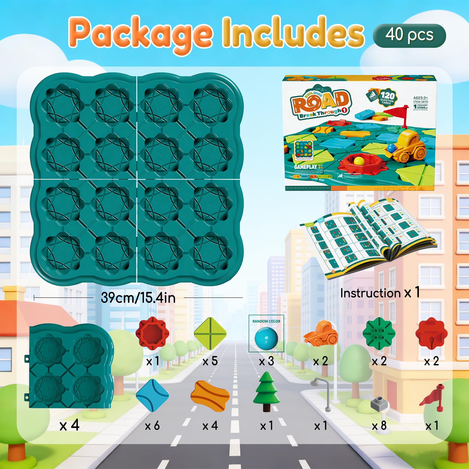 Olfrid STEM Logic Road Builder Game – 120+ Levels Maze Puzzle for Kids Ages 3-8